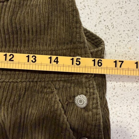 Old Navy Slouchy Straight Button Fly Corduroy Overalls Women 4 Utility Workwear - Picture 6 of 7